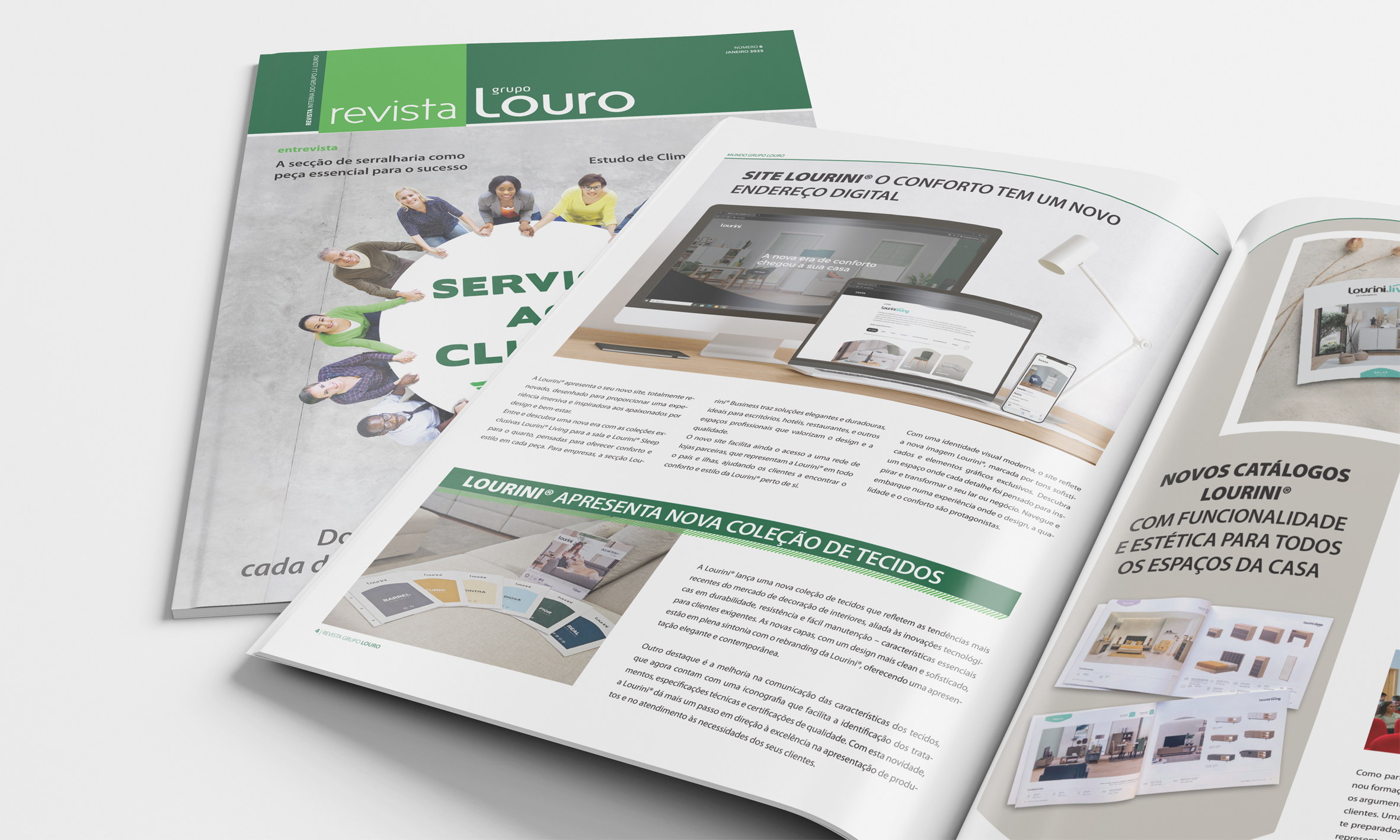 Service à la clientèle dans nº 8 du magazine Grupo Louro